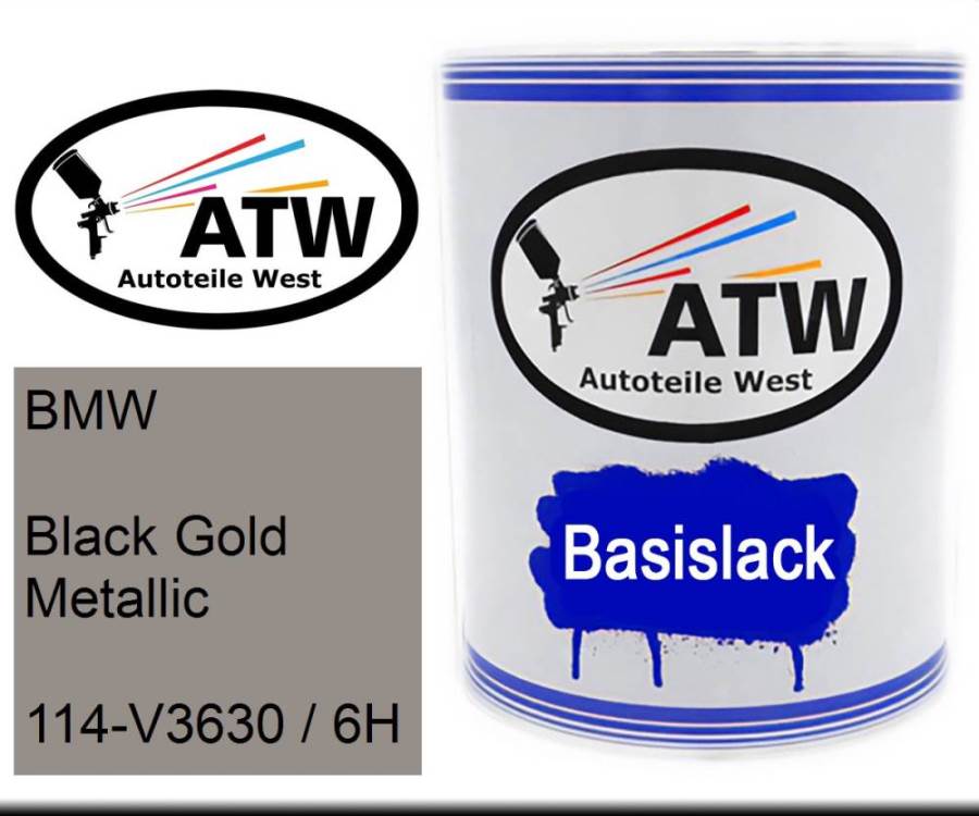 BMW, Black Gold Metallic, 114-V3630 / 6H: 1L Lackdose, von ATW Autoteile West.